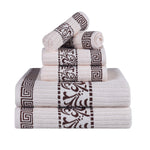 Superior Athens Cotton Greek Key Trim 6 Piece Towel Set