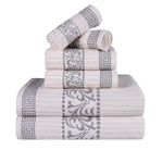 Superior Athens Cotton Greek Key Trim 6 Piece Towel Set