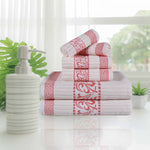 Superior Athens Cotton Greek Key Trim 6 Piece Towel Set