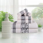 Superior Athens Cotton Greek Key Trim 6 Piece Towel Set