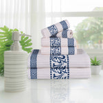 Superior Athens Cotton Greek Key Trim 6 Piece Towel Set