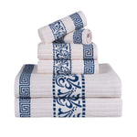 Superior Athens Cotton Greek Key Trim 6 Piece Towel Set
