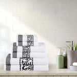 Superior Athens Cotton Greek Key Trim 6 Piece Towel Set