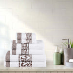 Superior Athens Cotton Greek Key Trim 6 Piece Towel Set