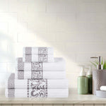Superior Athens Cotton Greek Key Trim 6 Piece Towel Set
