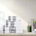 Superior Athens Cotton Greek Key Trim 6 Piece Towel Set