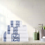 Superior Athens Cotton Greek Key Trim 6 Piece Towel Set