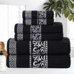 Superior Athens Cotton Greek Key Trim 6 Piece Towel Set