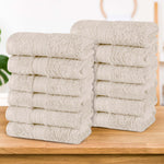 Superior Atlas Combed Cotton Highly Absorbent 0Face Towels Set of 12