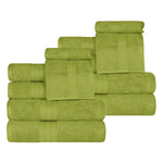 Superior Atlas Cotton Plush Absorbent Heavyweight 12 Piece Towel Set