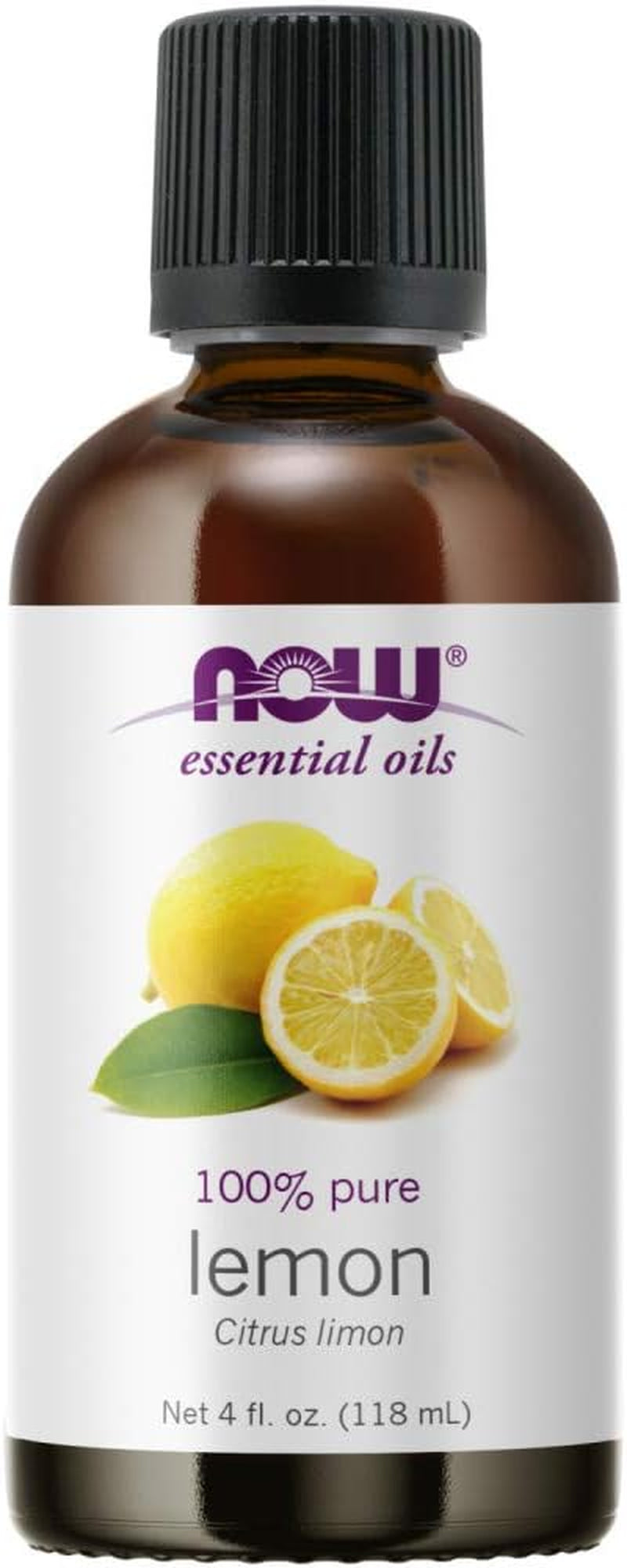 Essential Oils, Lemon Oil, Cheerful Aromatherapy Scent, Cold Pressed, 100% Pure, Vegan, Child Resistant Cap, 4-Ounce