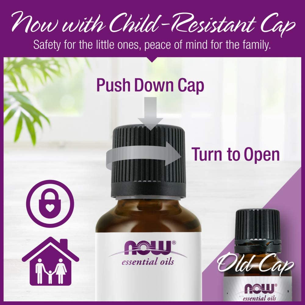 Essential Oils, Lemon Oil, Cheerful Aromatherapy Scent, Cold Pressed, 100% Pure, Vegan, Child Resistant Cap, 4-Ounce