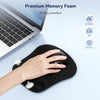 Mouse Pad with Wrist Support,  Ergonomic Gaming Mouse Pad Pain Relief, Portable Comfortable Mousepad for Computer, Laptop, Office, Home and Travel, Non-Slip Base, Waterproof Surface, Black