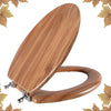 Elongated Toilet Seat Molded Wood Toilet Seat with Zinc Alloy Hinges, Easy to Install Also Easy to Clean, Anti-Pinch Wooden Toilet Seat by  (Elongated, Natural)