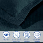 Lightweight Cotton Matelassé Bedspread Set 3-Piece Basketweave Jacquard