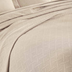 Lightweight Cotton Matelassé Bedspread Set 3-Piece Basketweave Jacquard