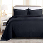 Lightweight Cotton Matelassé Bedspread Set 3-Piece Basketweave Jacquard