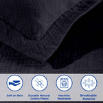 Lightweight Cotton Matelassé Bedspread Set 3-Piece Basketweave Jacquard