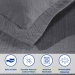 Lightweight Cotton Matelassé Bedspread Set 3-Piece Basketweave Jacquard