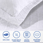 Lightweight Cotton Matelassé Bedspread Set 3-Piece Basketweave Jacquard