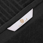 Egyptian Cotton Basketweave Jacquard and Solid Bath Towel Set of 4