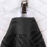 Egyptian Cotton Basketweave Jacquard and Solid Bath Towel Set of 4