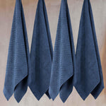 Egyptian Cotton Basketweave Jacquard and Solid Bath Towel Set of 4