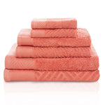 6 Piece Egyptian Cotton Basketweave Towel Set