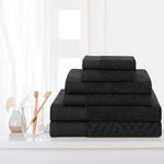 6 Piece Egyptian Cotton Basketweave Towel Set