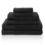 6 Piece Egyptian Cotton Basketweave Towel Set