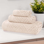3-Piece Egyptian Cotton Basketweave Towel Set