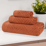 3-Piece Egyptian Cotton Basketweave Towel Set