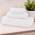 3-Piece Egyptian Cotton Basketweave Towel Set