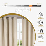 Modern Shimmer Washable Room Darkening Blackout Curtains, Set of 2