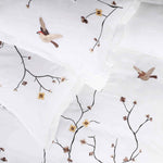 100% Cotton Blossom Floral Embroidered Duvet Cover Set