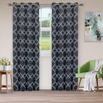 Bohemian Trellis Printed Eclectic Blackout Grommet Curtain Panel Set