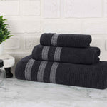 Superior Brea Zero Twist Cotton Ribbed Geometric 3 Piece Towel Set