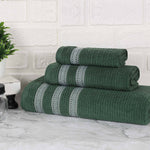 Superior Brea Zero Twist Cotton Ribbed Geometric 3 Piece Towel Set