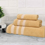 Superior Brea Zero Twist Cotton Ribbed Geometric 3 Piece Towel Set