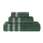Superior Brea Zero Twist Cotton Ribbed Geometric 3 Piece Towel Set