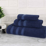Superior Brea Zero Twist Cotton Ribbed Geometric 3 Piece Towel Set