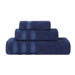 Superior Brea Zero Twist Cotton Ribbed Geometric 3 Piece Towel Set