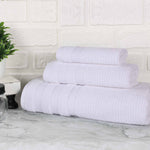 Superior Brea Zero Twist Cotton Ribbed Geometric 3 Piece Towel Set
