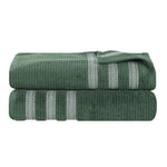 Superior Brea Zero Twist Cotton Ribbed Geometric Bath Sheet Set of 2