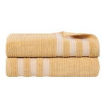 Superior Brea Zero Twist Cotton Ribbed Geometric Bath Sheet Set of 2