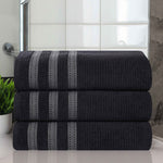 Superior Brea Zero Twist Cotton Ribbed Geometric Bath Towel Set of 3