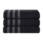 Superior Brea Zero Twist Cotton Ribbed Geometric Bath Towel Set of 3