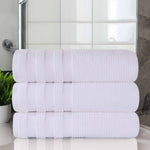 Superior Brea Zero Twist Cotton Ribbed Geometric Bath Towel Set of 3