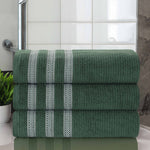 Superior Brea Zero Twist Cotton Ribbed Geometric Bath Towel Set of 3