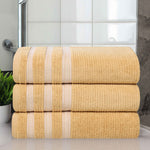 Superior Brea Zero Twist Cotton Ribbed Geometric Bath Towel Set of 3